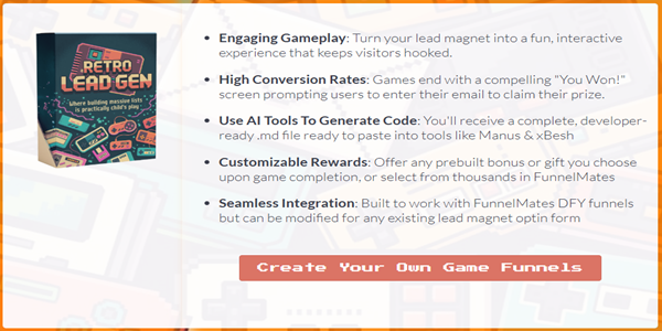Retro Lead Gen: Transform Your Lead Magnet into an Addictive 8-Bit Game Retro Lead Gen: Transform Your Lead Magnet into an Addictive 8-Bit Game