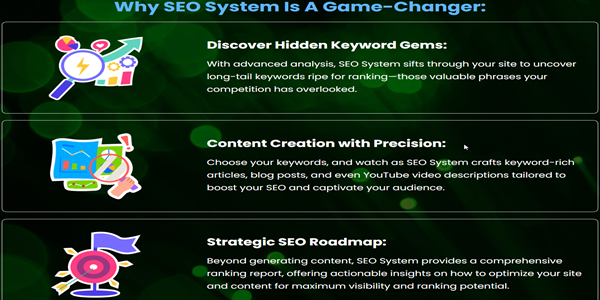 The SEO System offers you the opportunity to optimize your website quickly and effectively
